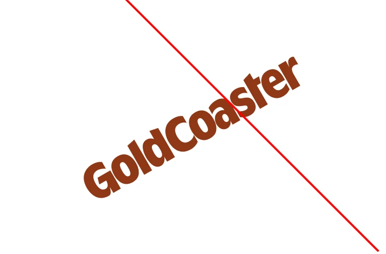 Incorrect rotated GoldCoaster wordmark example