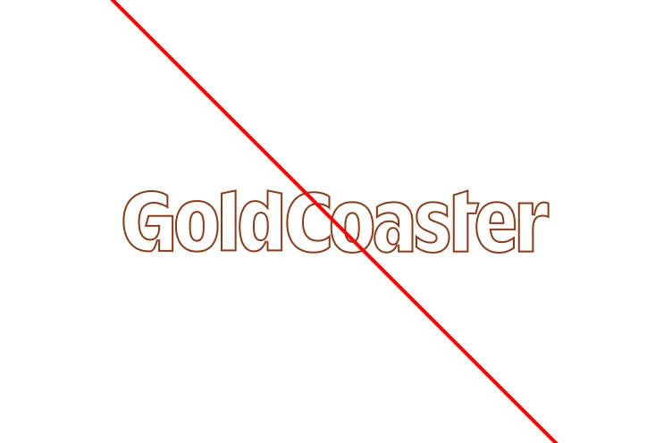 Incorrect outlined GoldCoaster wordmark example