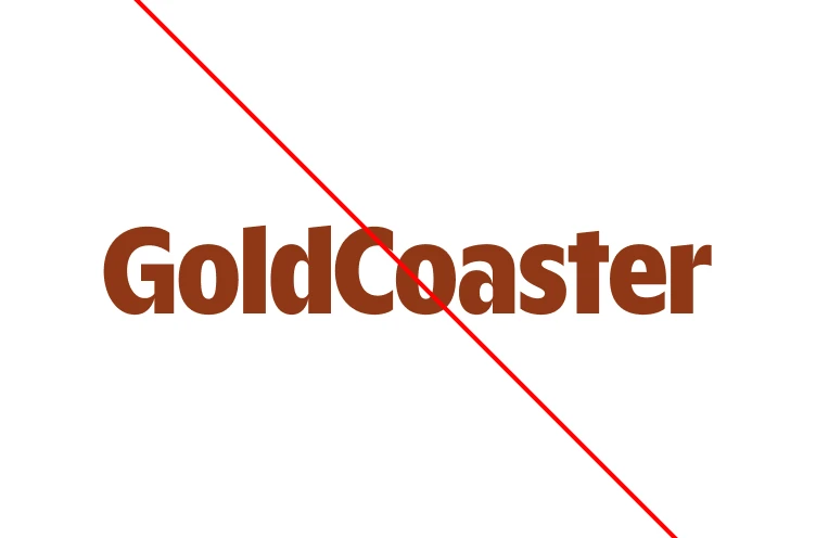 Incorrect redrawn GoldCoaster wordmark example