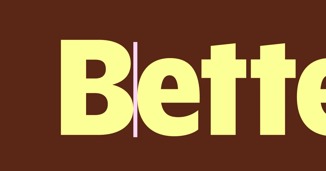 Kerning example with a guide between two glyphs